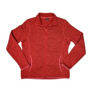 Eddie Bauer Full Zip Sweater Fleece Jacket Womens Large Granola Chic Gorpcore